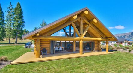 A beautiful finished log home built from the forestry logs