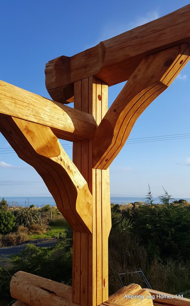 Log timber frame construction