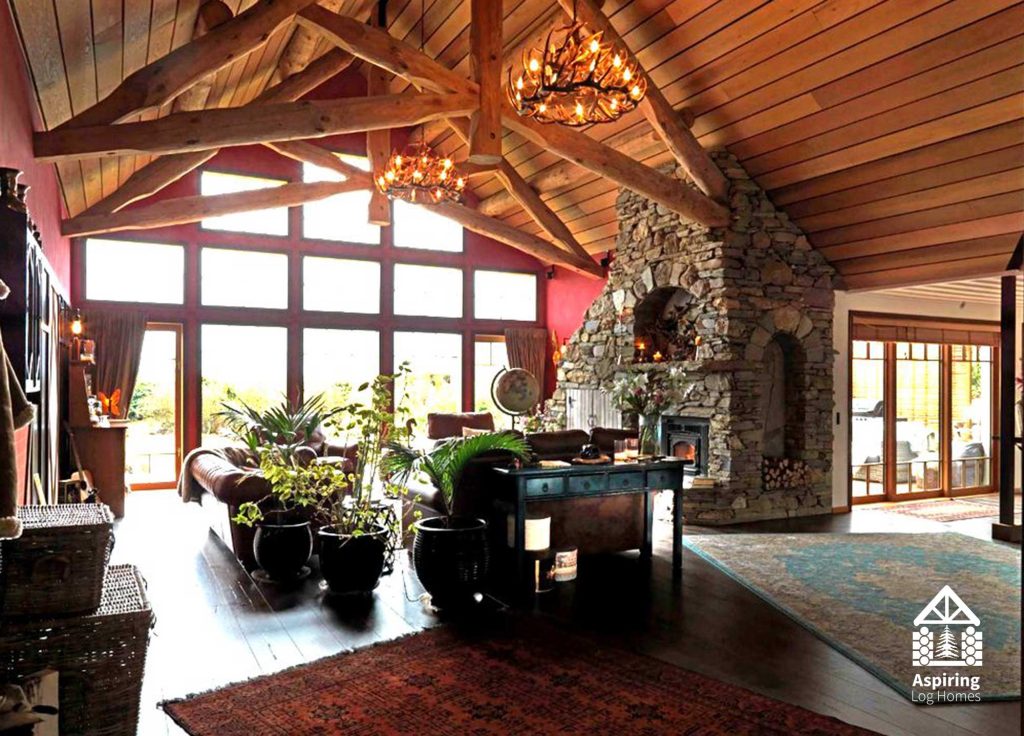 Log Scissor Truss. Aspiring Log Homes